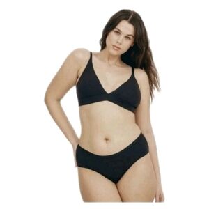 Organic Basics Core Triangle Bralette Small Black NWT